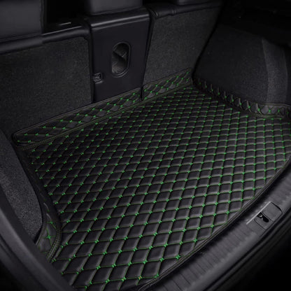 green leather customized 2d trunk box mats UK with Ford Focus 2015 Estate / Wagon